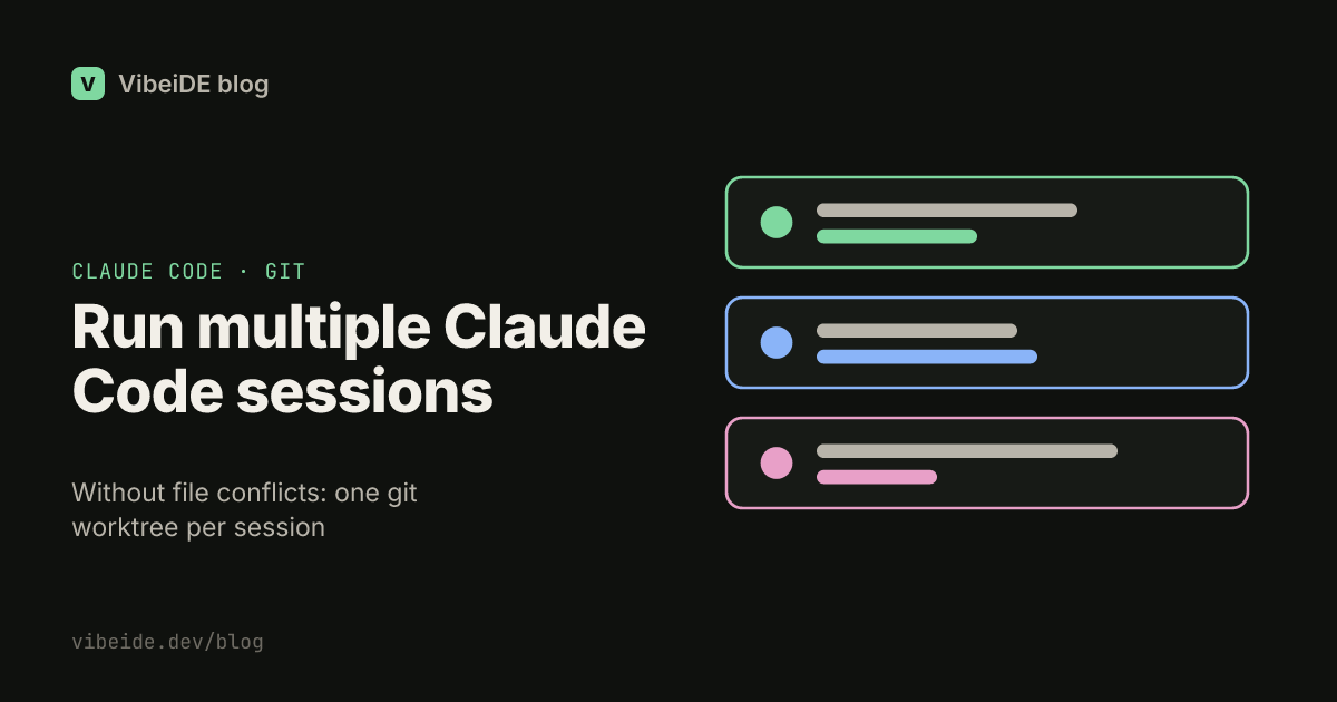 Run multiple Claude Code sessions title card with three parallel session cards