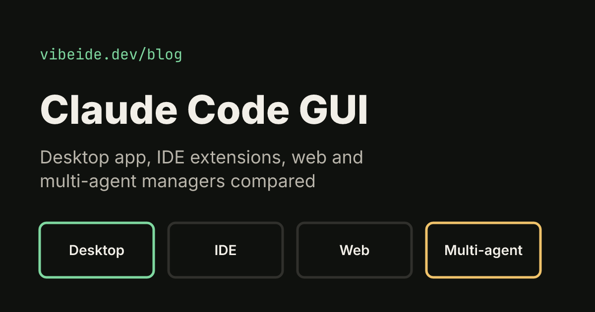 Claude Code GUI: desktop app, IDE extensions, web and multi-agent managers compared