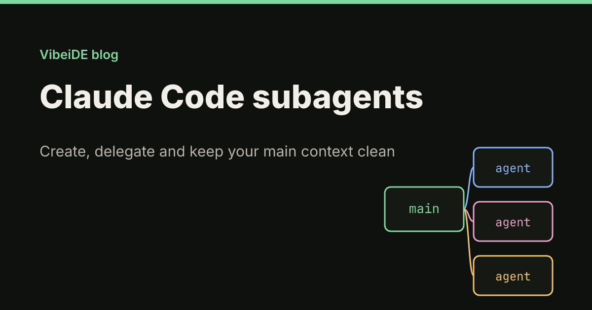Claude Code subagents title card with a main session box branching to three agent boxes